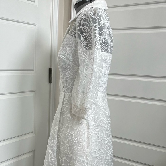 Kay Unger Khloe Illusion Midi Dress in white Size 6 - Picture 7 of 7